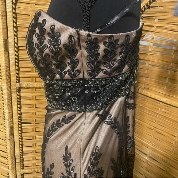 Sue Wong Nocturne Black and Nude Strapless Dress - Picture 11 of 16